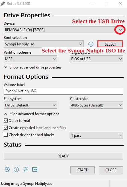 Step 3: How to burn Natiply ISO on USB flash drive